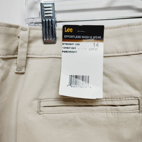 Lee chino pants Womens Relaxed Fit Straight Leg Mid Rise Size 14 Long beige - Picture 5 of 12